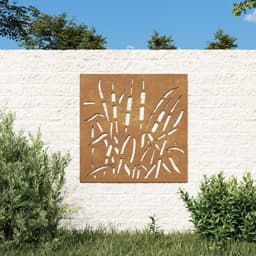   Garden Wall Decoration 55x55 cm Corten Steel Grass Design 5