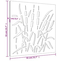   Garden Wall Decoration 55x55 cm Corten Steel Grass Design 6