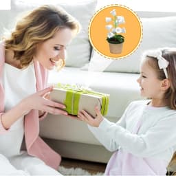 Lily-of-the-Valley Planter Decoration, Crocheted Flowers In A Pot, Spring-Themed Table Decoration For The Living Room, Artificial Plant Room Decoration, Handcrafted Home Accessory For The Windowsill 1