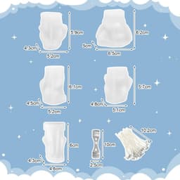 5-Piece Candle Mold Set, DIY 3D Angel Mold With Wicks For Handmade Chocolate And Soap Candle Making 2