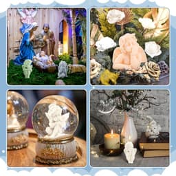 5-Piece Candle Mold Set, DIY 3D Angel Mold With Wicks For Handmade Chocolate And Soap Candle Making 3