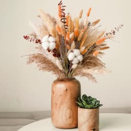 84-Piece Fall Dried Flower Bouquet—Boho Fall Decor With Pampas Grass, Cotton, And Orange Rabbit Tail