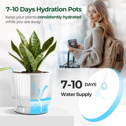 4-Piece Self-Watering Flower Pots, 10 cm – Flower Pot Set With Cotton Rope And Deep Water Reservoir, Transparent, For Orchids, Herbs, And Houseplants 2
