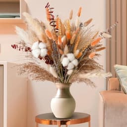 84-Piece Fall Dried Flower Bouquet – Boho Fall Decor With Pampas Grass, Cotton, And Orange Rabbit Tails – Fall Flower Arrangement For Your Home, Mantel, Or Vase – Fall Decor For Your Home And Porch 4