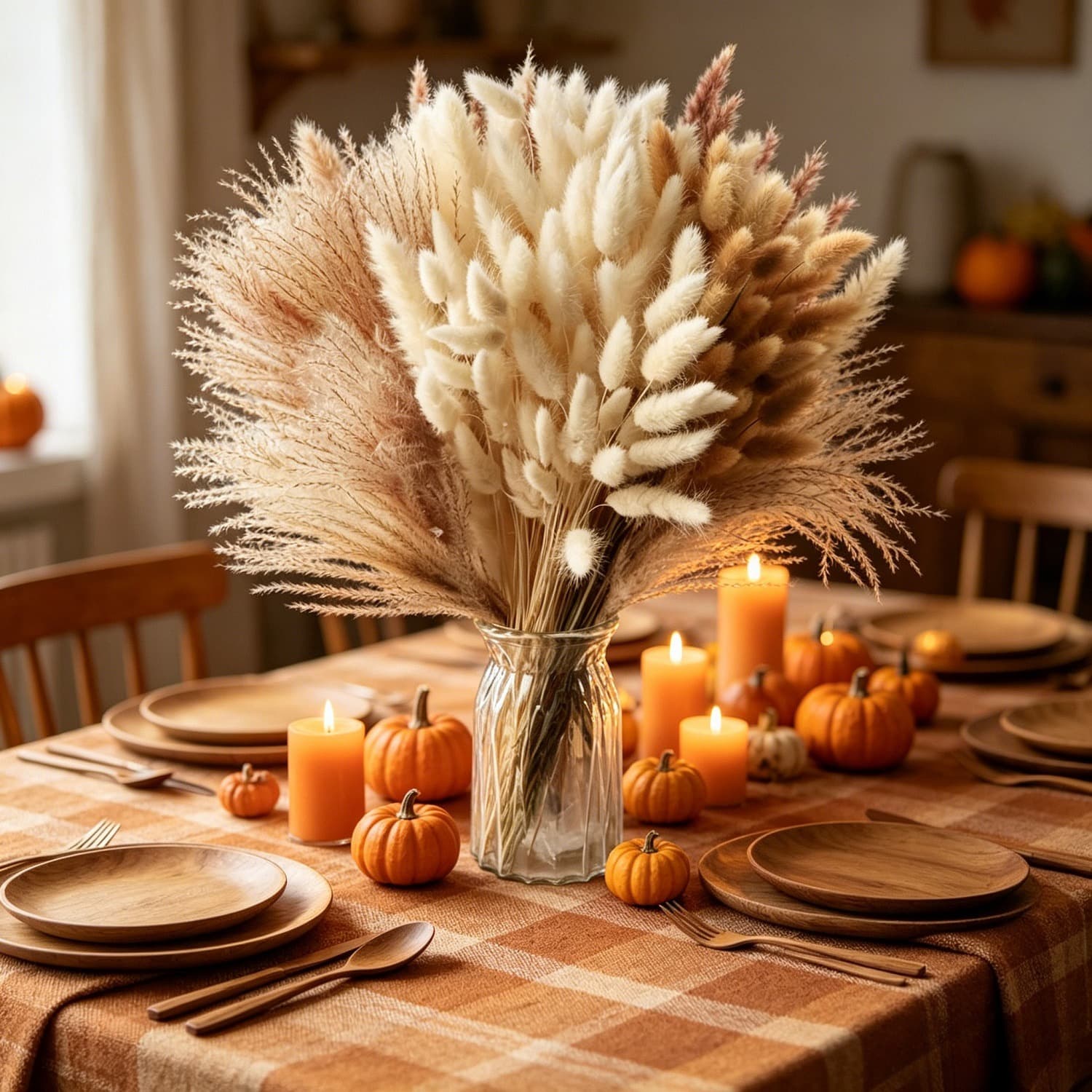 128-Piece Dried Flower Decor Set With 50 Pampas Grass, Rabbit''s Tail Grass, Reed, And Love Grass Fo