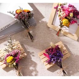 Set Of 140 Mini Dried Flowers In Shades Of Pink, Consisting Of 11 Different Varieties, Including Pink Gypsophila, Purple Lavender, And Forget-me-nots. Ideal For DIY Projects,cards,gifts And Frames 4