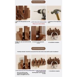 53 Cm Wooden Wall Coat Rack In Black With 8 Hooks—Space-Saving Coat Rack For Hallways, Entryways, And Summer Guests 5