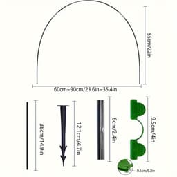 54-Piece Set Of Adjustable Fiberglass Garden Arches, 60–90 Cm – Removable Plant Stakes & Seedling Protectors | Insect And Plant Protection | Greenhouse & Outdoor 2