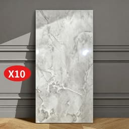 Set Of 10 Marble-Look Wall Stickers – Stylish Self-Adhesive Tile Decor, 30x60 Cm, Gray Design For A Cozy Atmosphere In The Living Room And Bathroom 5