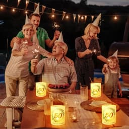 12 Candle Lamp Shades With The “Glad You're Here” Saying, Green Leaf Pattern For Celebrations And Parties 3
