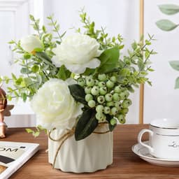 Artificial Flower Arrangement With Vase – Long-Lasting Table Decoration That Requires No Maintenance 4