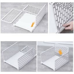 White Wardrobe Drawer Organizers, Stackable Storage Boxes For Wardrobes, Two Sizes 3