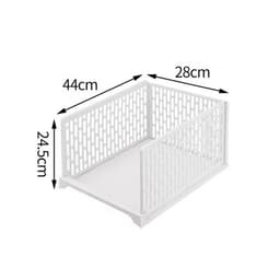Stackable Foldable Wardrobe Storage Shelf Plastic Closet Organizer Basket White 44x28x24.5cm 5